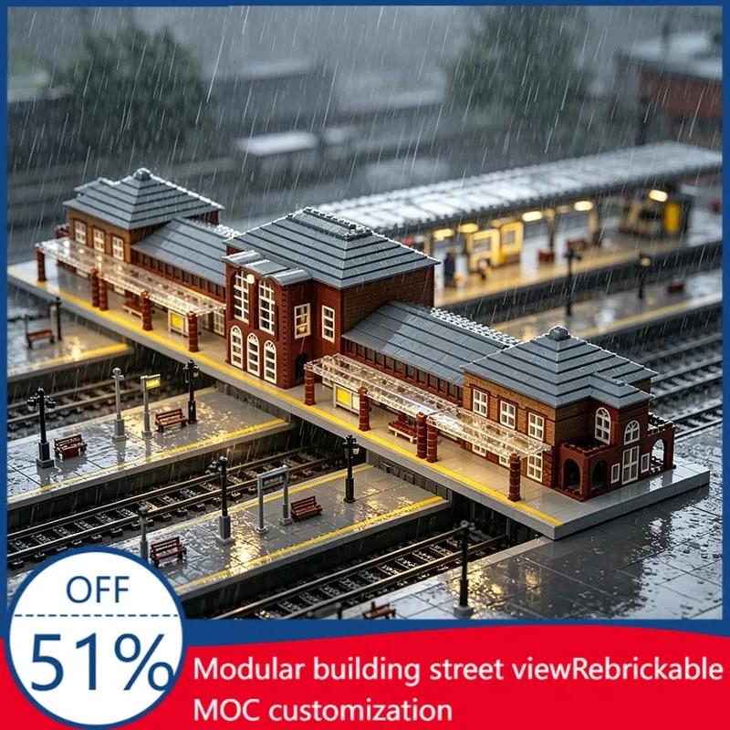 NEW 6400 PCS MOC Main Central Station City Series Building Model Custom Building Blocks DIY Technology Educational Assembly Toy