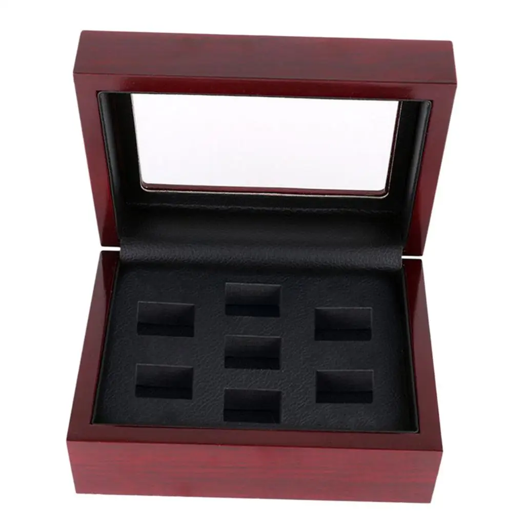 

Wooden Jewelry Gift Collection Box Fashion Display Showcase Championship Ring Lady EarChip Storage Holder