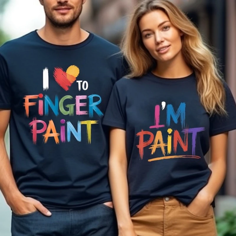 I Love To Finger Paint T-Shirt, Funny Artist Graphic Tee, Creative Painting Lover Shirt for Art Enthusiasts, Rude Couples Shirts