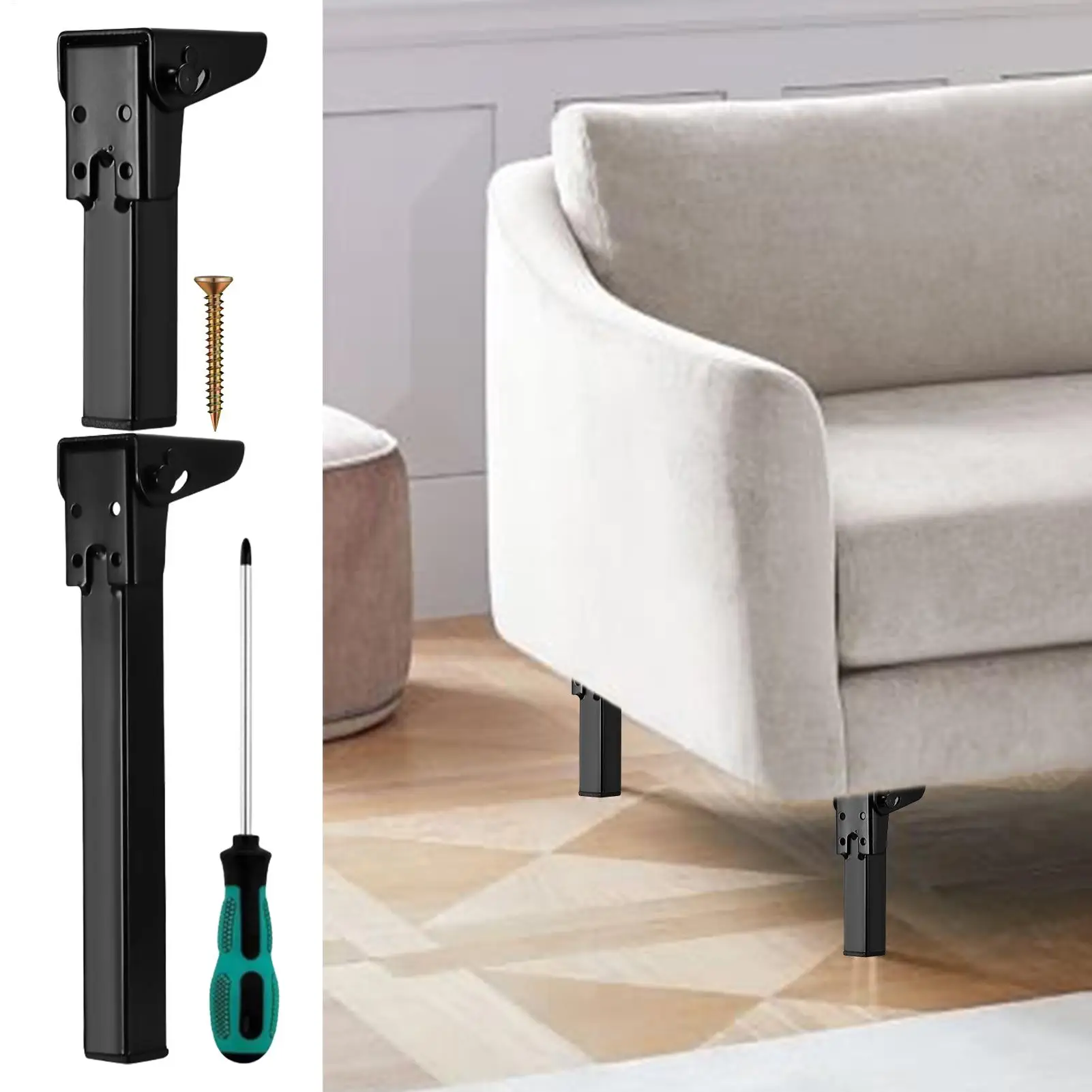4pcs Folding Table Legs Laptop Table Legs Furniture Feet With Rubber Floor Protector For Cabinet Sofa Dresser Bed Cupboard