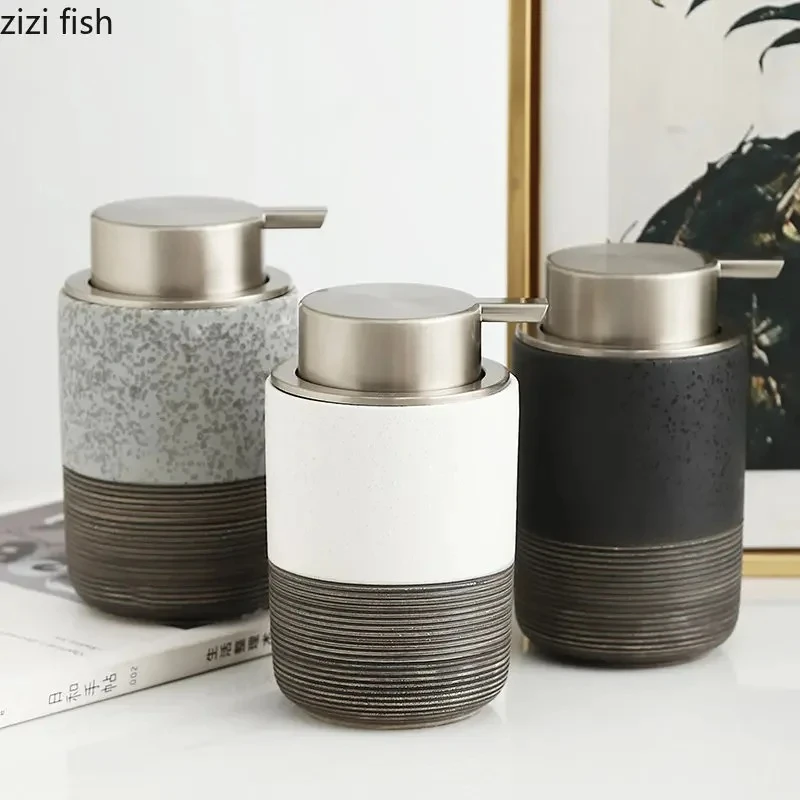 Ceramic relief press mousse bottle facial cleanser bubble bottle