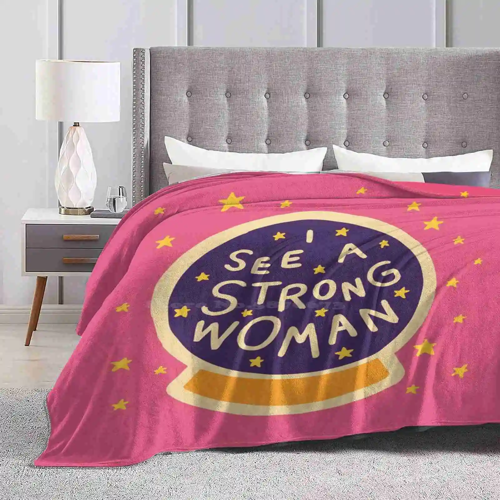 I See A Strong Woman Super Warm Soft Blankets Throw On Sofa/Bed/Travel Feminism Feminist Woman Girls Girl Power Strong Womens