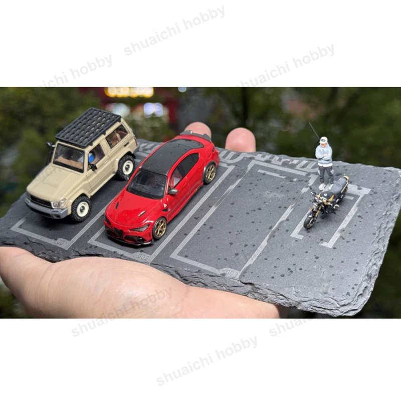 Base per display in pietra per modello di moto per auto pressofuso in scala 1/64 100x100mm 200x100mm Sottobicchiere per parcheggio Accessori per diorama