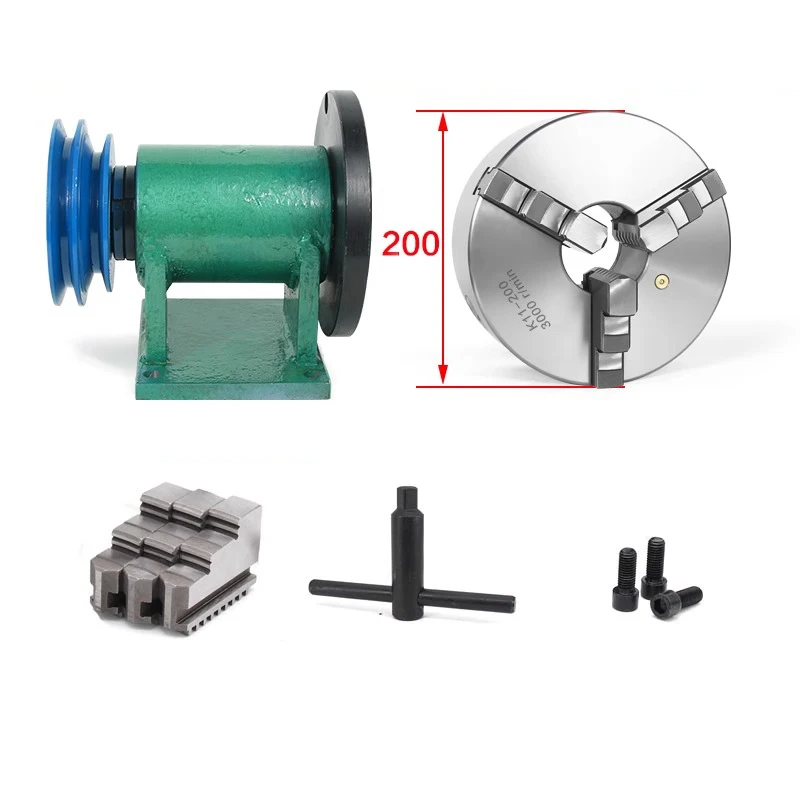 

Homemade lathe spindle woodworking DIY 3-jaw self-centring chuck gear assembly conversion kit indexing head