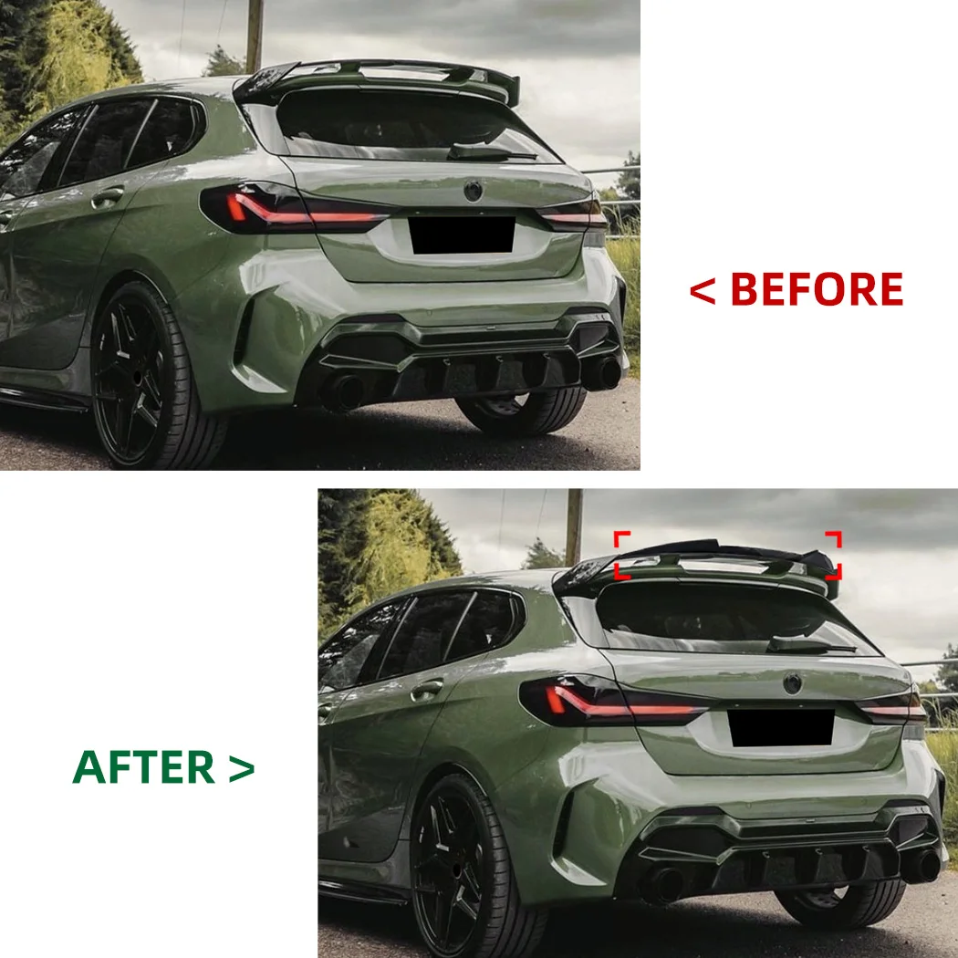 For BMW 1 Series F40 2019+ Car Top Rear Wing Tail Wing Spoiler Splitter Roof Trunk Wing Exterior Cover Guard Decoration Modified