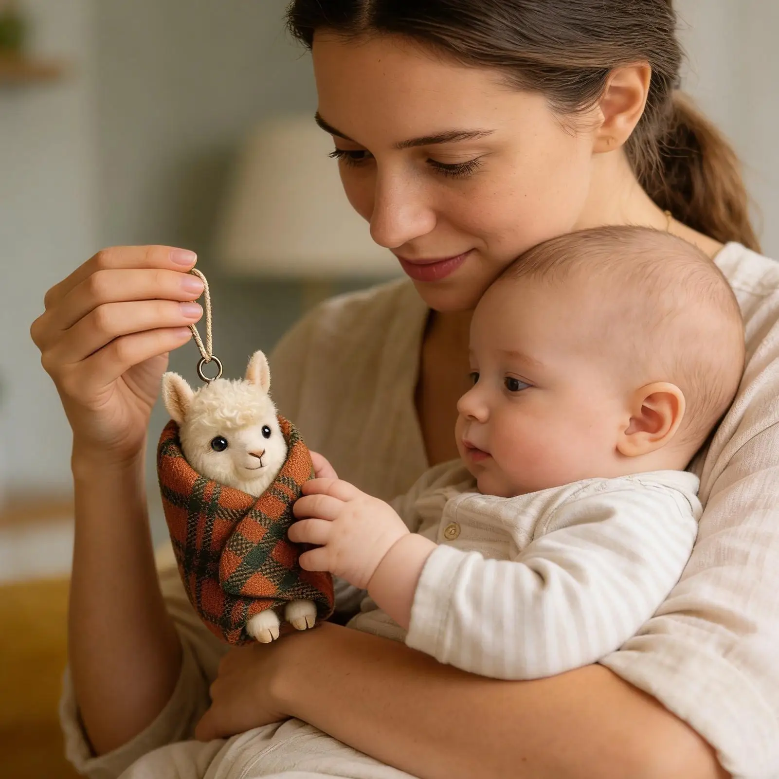 دمى قطيفة على شكل خروف كرتوني لطيف، قلادة دمية خروف صغيرة، سلسلة مفاتيح، دمية خروف وراكون محشوة، زينة للحقائب، هدايا للأطفال