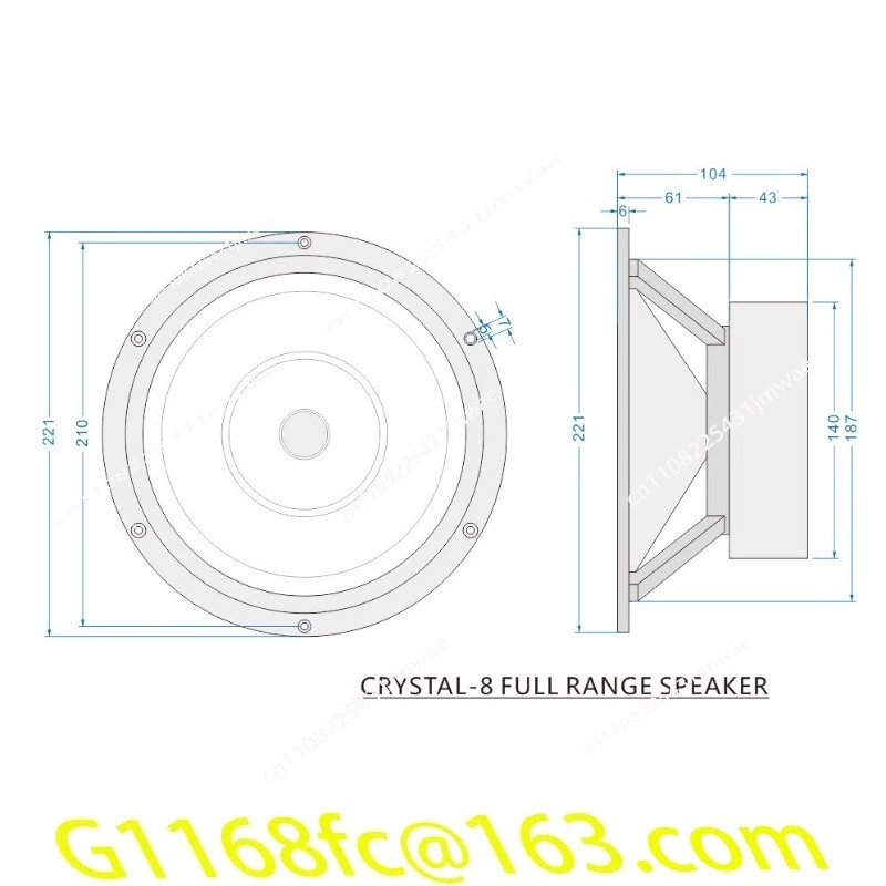 2025 High Quality Crystal 8 Full Range Speaker 8 Inch Unit
