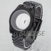 36/39mm NH35 Watch Case Black PVD for Datejust NH34 NH35 NH36 movement 28.5mm dial Jubilee/Oyster Bracelet Sapphire Glass Case