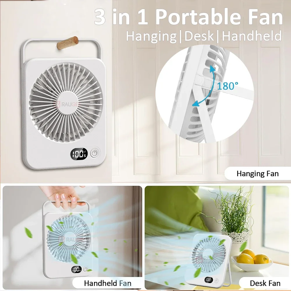 

Desk Fan Portable Desktop Fan Mini USB Rechargeable Fans 5 Speed Adjustable 180° Foldable Portable Small Silent Fan for Office