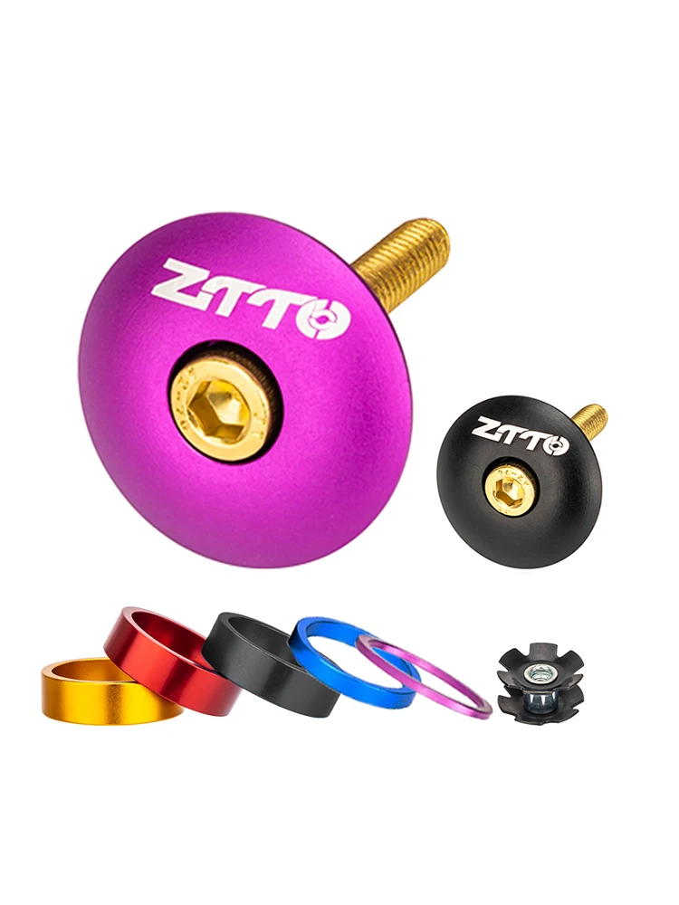 AliExpress ZTTO MTB Bike Headset Spacer Cover Suspension Top Tube Cap Screw Fork Ring Spacers 1 1/8 Inch Bike Stem washer Headset Star Nut