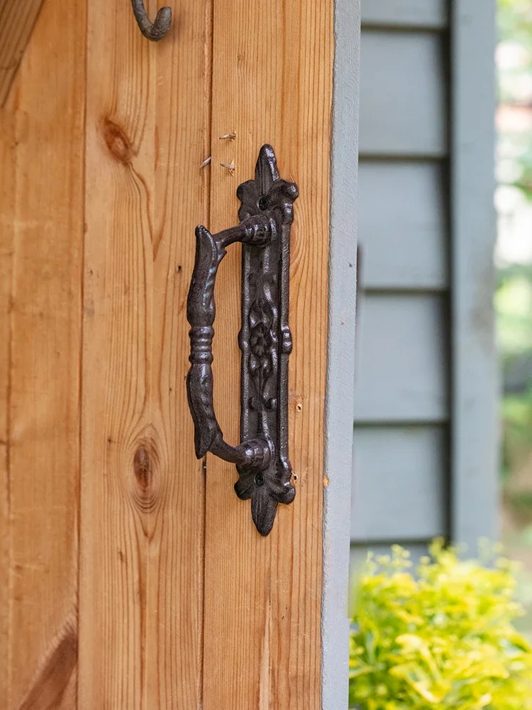 European Style Retro Nostalgic Garden Courtyard Cast Iron Barn Door Handles Gate Handle