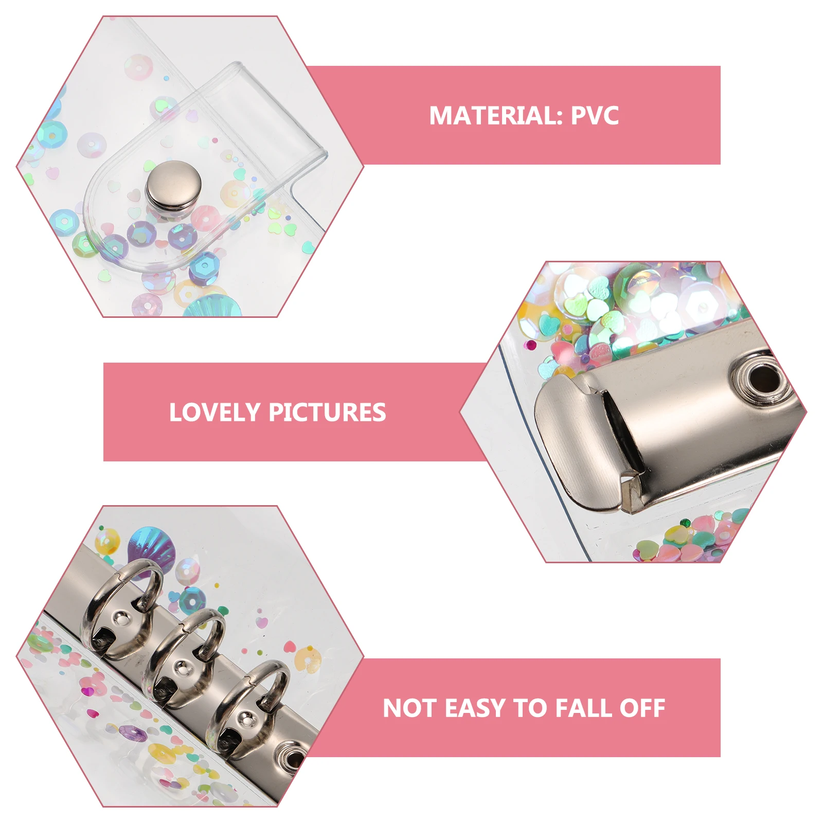 

1pc Pvc Notebook Cover Transparent Colorful Waterproof Lightweight Non-Slip Easy Clean Folder Protector For Office School