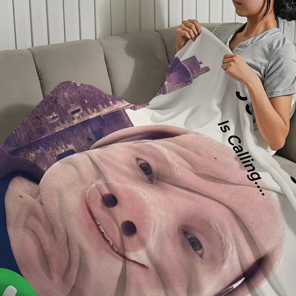 John Pork Smiling Pig is Calling Blanket Blanket for Couch Sofa Travel Home Picni Flannel Blanket birthday gift Warm Comfortable