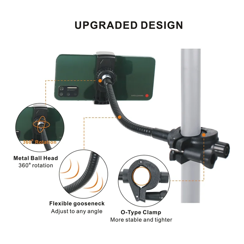 CGDS-Mic Stand Phone Holder Flexible Microphone Phone Holder Stand Adjustable Mic Stand Holders For All Smartphones