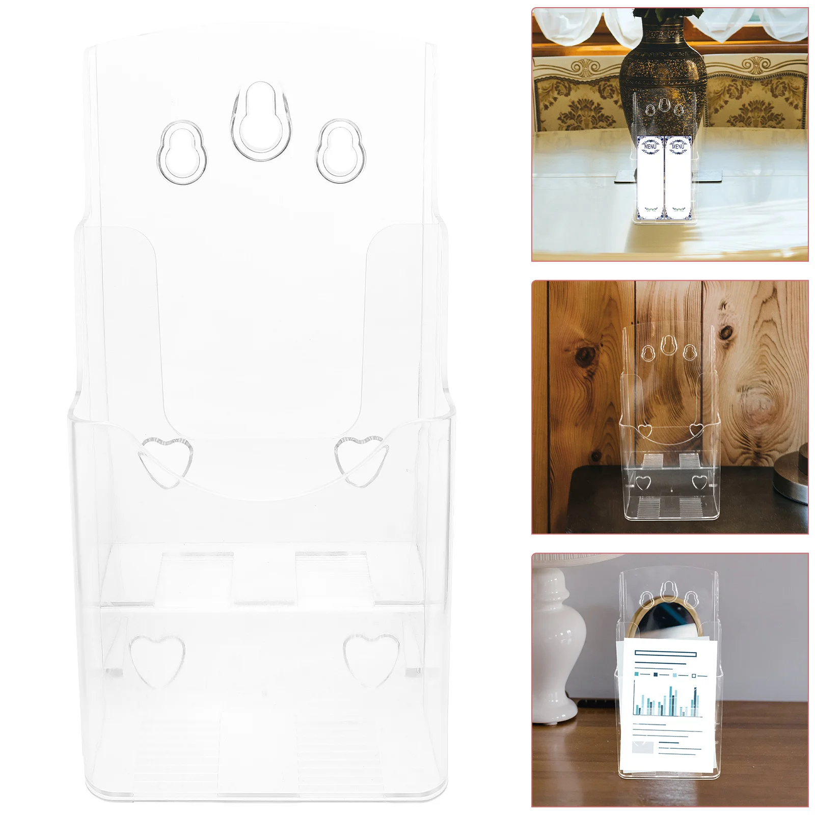 

Desktop Acrylic Literature Rack Multi-Layer Sloping File Organizer Magazine Holder Office Study Dorm Storage Stand Clear