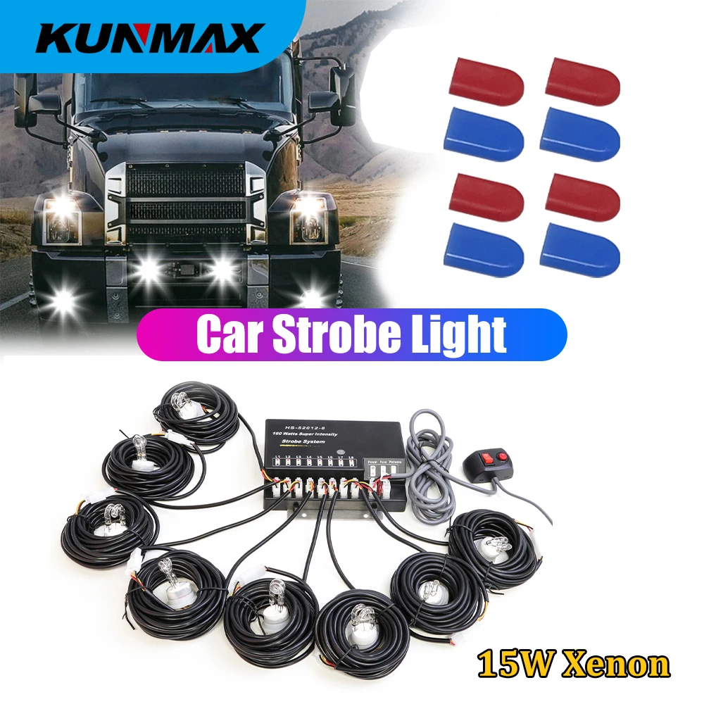 120W hid bulb 8 in1 HID Hide A Way Emergency Warning strobe light High Quality hid strobe light Wholesale price