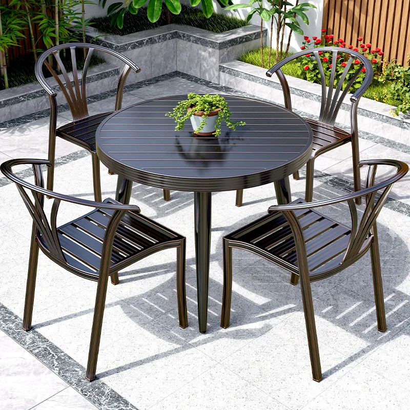 Garden cast aluminum open-air leisure garden all aluminum alloy waterproof outdoor table chair