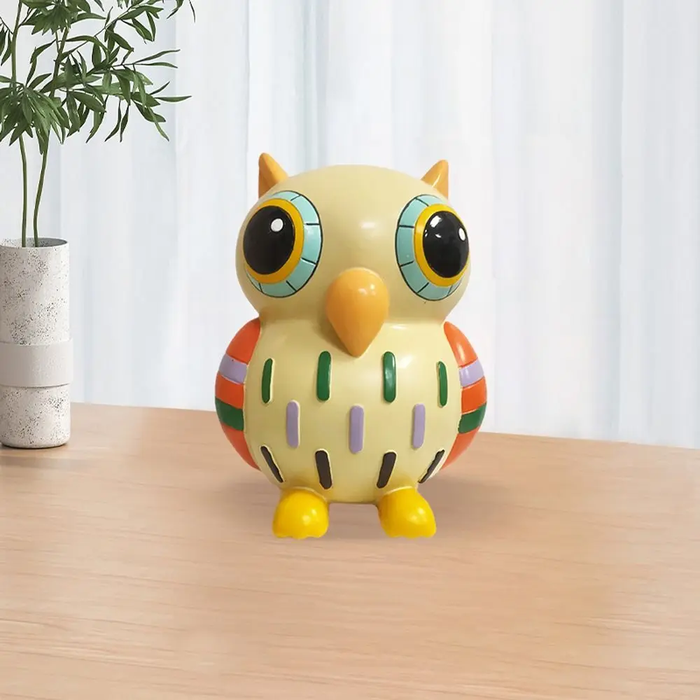 

Funny Cartoon Owl Piggy Bank Resin Cute Children's Money Box Painted Handicrafts Animal Saving Box Bedroom