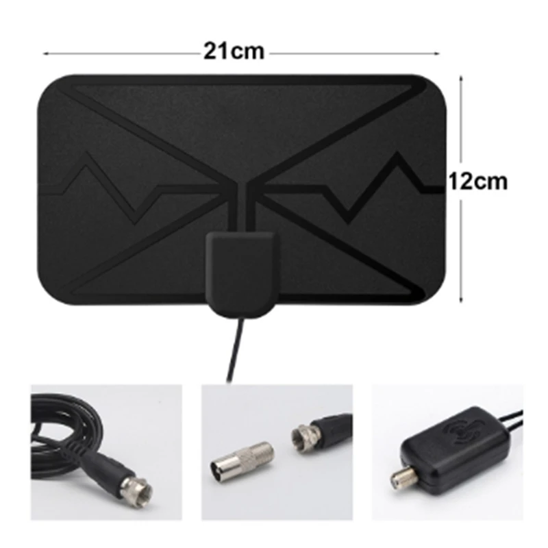 유럽 HD 실내 DVB-T 디지털 안테나, 4K 무료 TV 안테나, 쉬운 설치, 사용하기 쉬움, 1 개