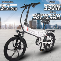 350W Folding E Bike 48V10.4AH with Anti-theft Electronic Alarm Electric Bike USB Mobile Phone Charging 20-inch Electric Bicycle