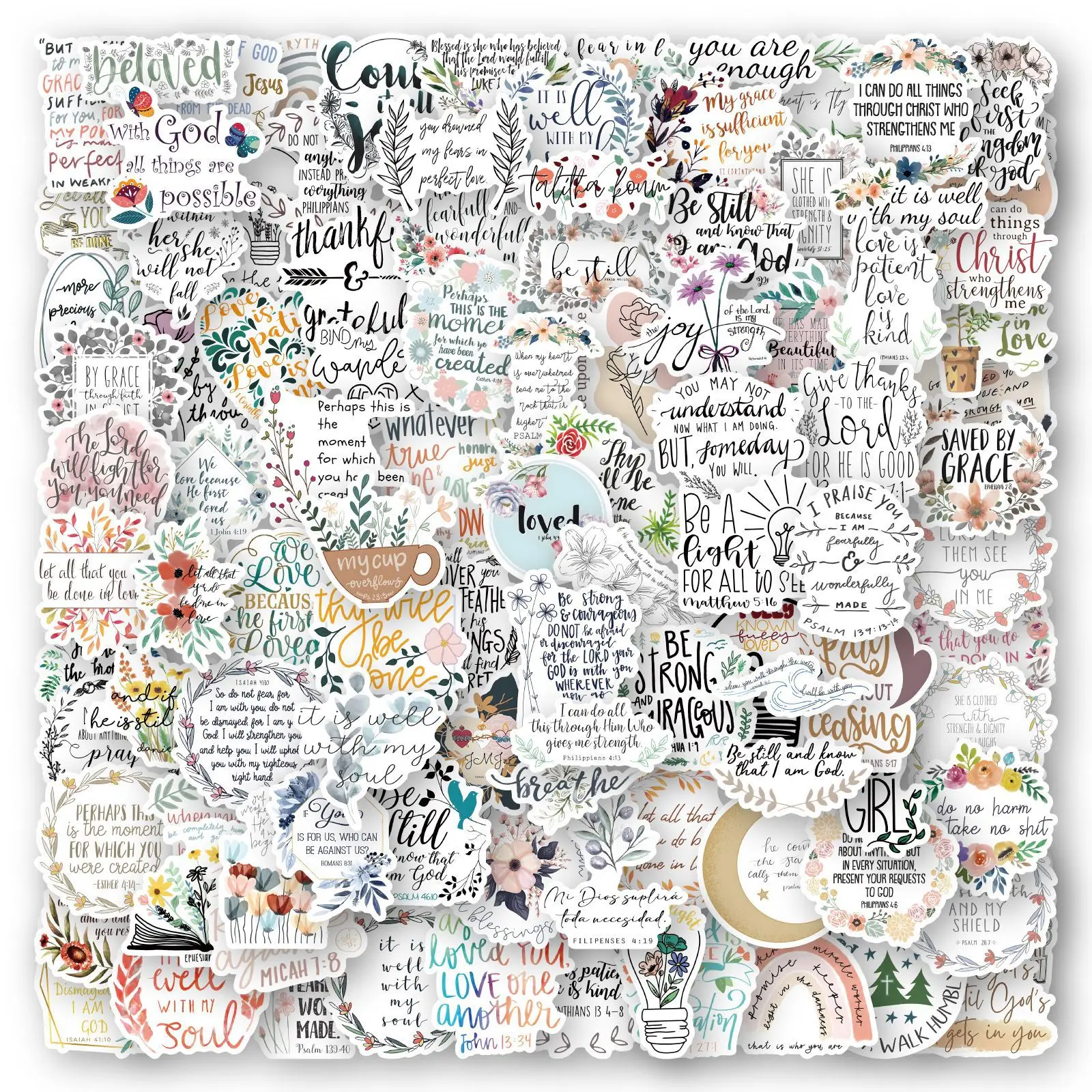 100 pièces Bible dessin animé Graffiti autocollant créatif Scrapbook voiture cahier planche à roulettes étanche téléphone ordinateur portable bricolage décalcomanie décor autocollant