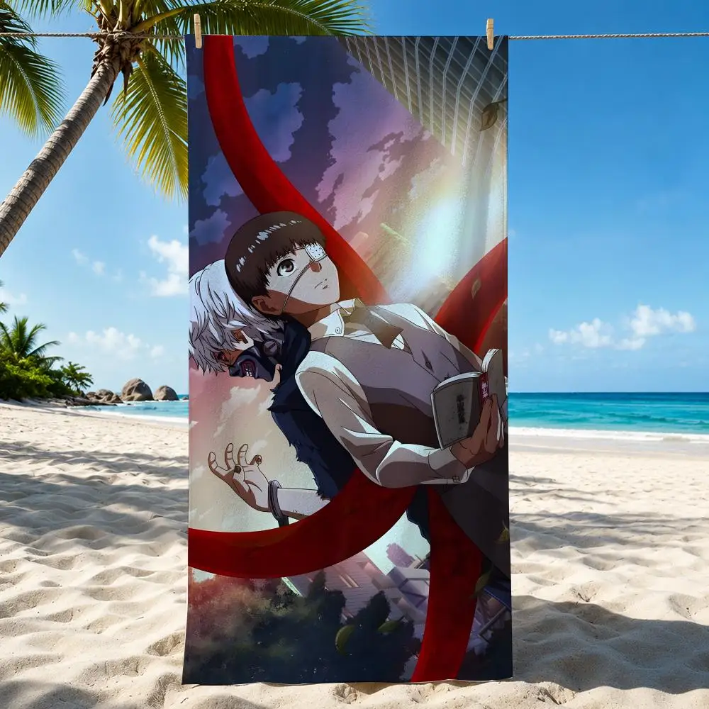 Anime T-Tokyo Ghoul Towel Beach Towel Quick Dry Absorbent Bath Towel For Swimming Gym Camping Outdoor Sunbathing