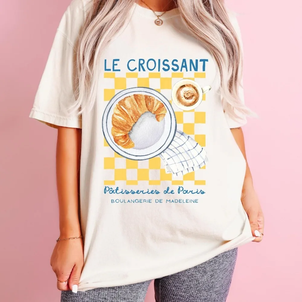 Croissant Shirt Pastry French Breakfast Shirt Paris Old Money Aesthetic Breakfast Club Sunday Morning French Pastries