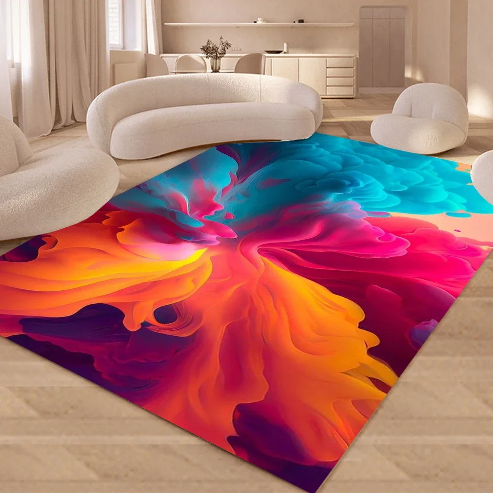 الإبداعية اللون تدفق منطقة البساط مع أنماط السائل مجردة غرفة المعيشة غرفة نوم الفن عشاق ديكور السجاد ديكور المنزل حصيرة