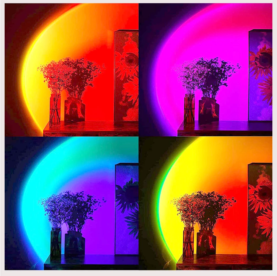 Tuya Smart Sunset Lamp Night Light Sunset Projector Smart Life APP Remote Led Lights For Photography Selfie Party Decoration