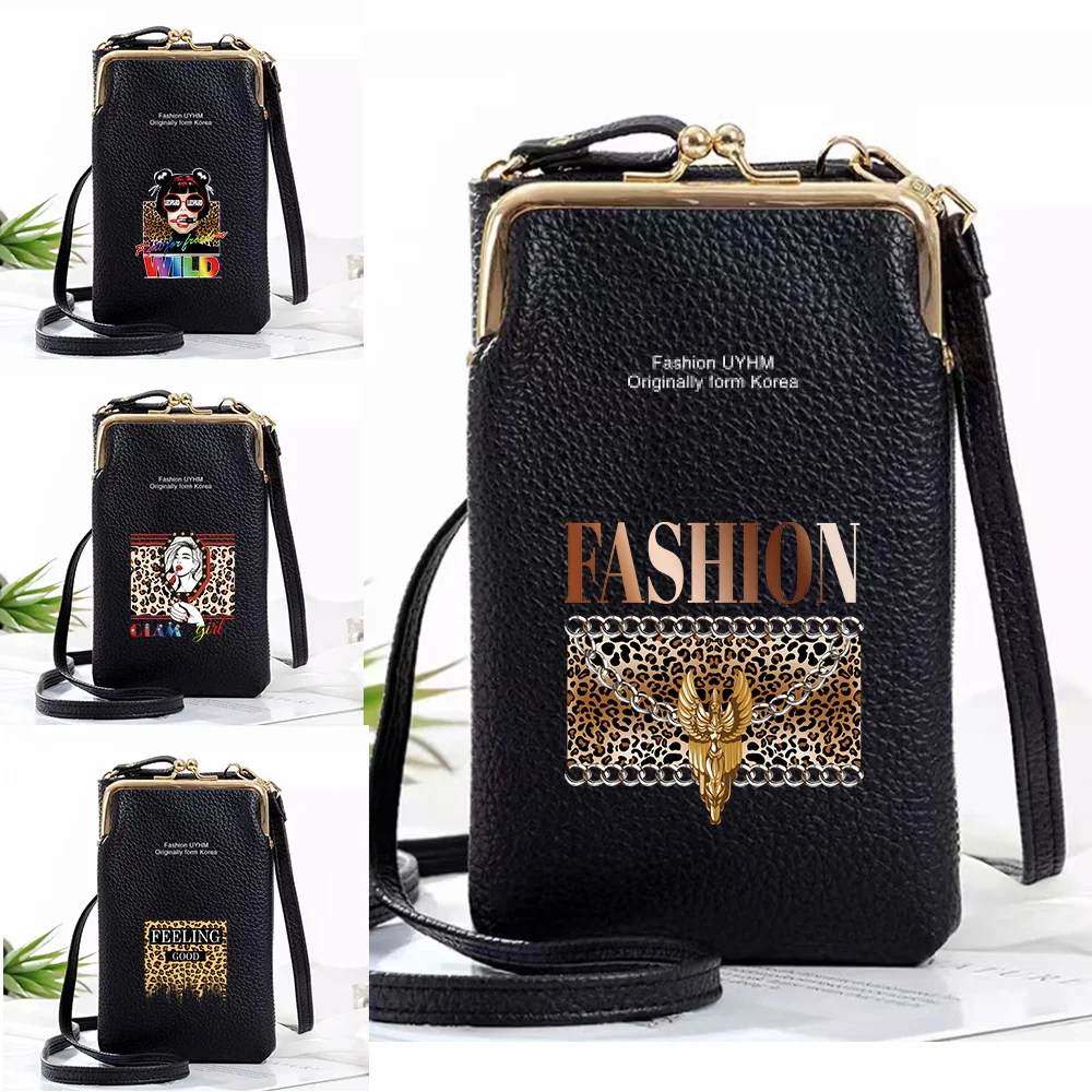 

Women Wallet Shoulder Leather Bags Mobile Phone Bag Money Pockets Girls Mini Bag Walls Series Print Card Holder Wallet Handbag