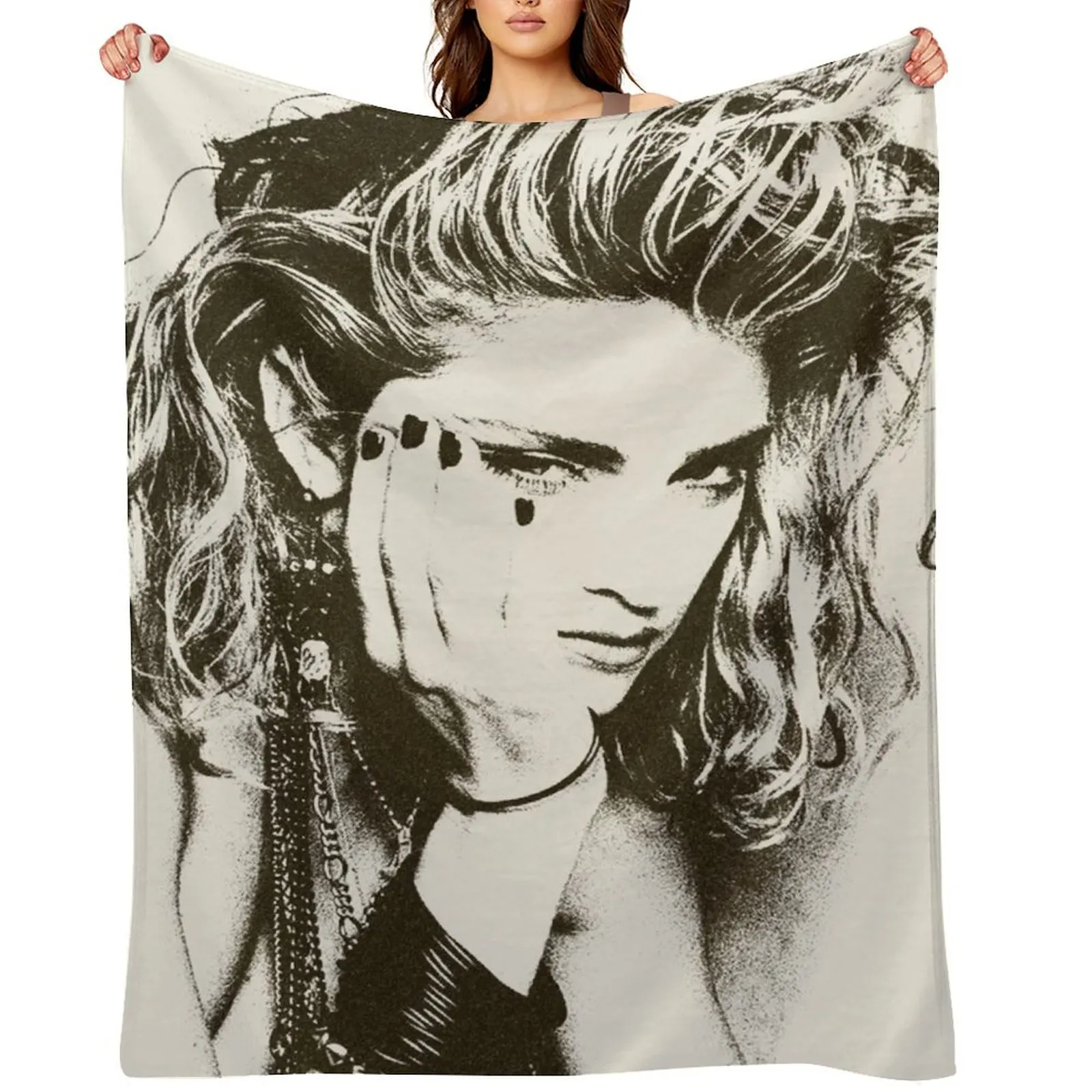 

Madonna Vintage Throw Blanket Flannel Fabric for babies Winter beds Warm Blankets