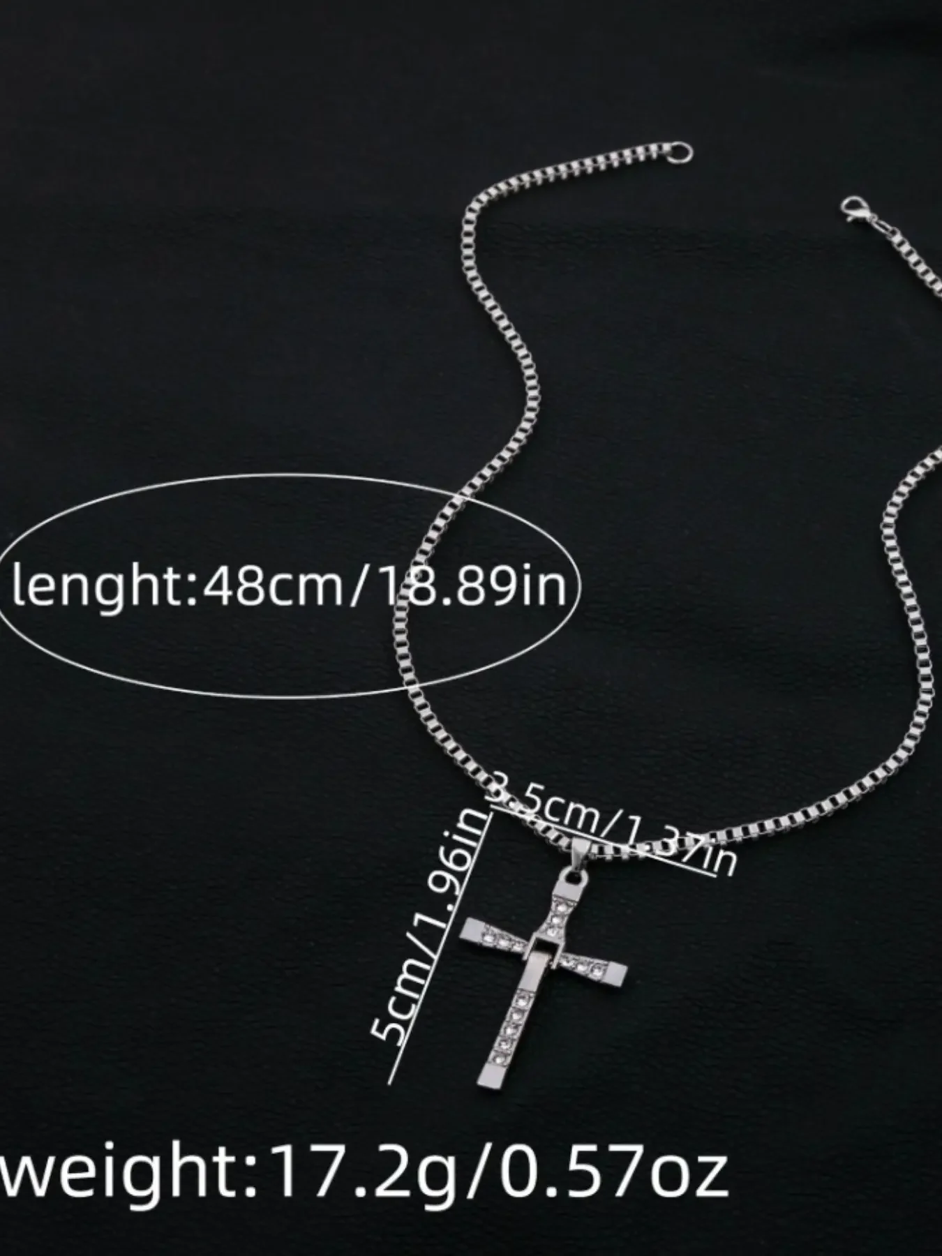 Shimmer Hub The Fast and Furious Dominic Toretto Cross Pendant Necklace Cross Shiny, Trendy, Unisex Street Style Cross Chain Design Cuban Link Chain Dainty Cross Necklace Cuban Links Necklace