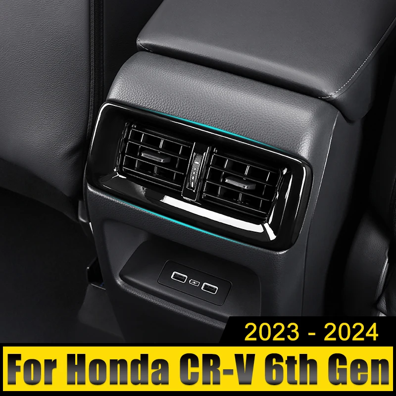 

Car Accessories For Honda CR-V CRV 6th Gen 2023 2024 2025 Hybrid ABS Rear Armrest Air Outlet Trim Panel Pad Cover Frame Sticker