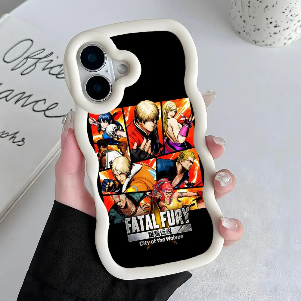 

Fatal Fury Game Wavy Edge TPU Mobile Phone Case for iPhone 17 16 15 14 13 12 11 Air Pro Max Plus Colorful Cover