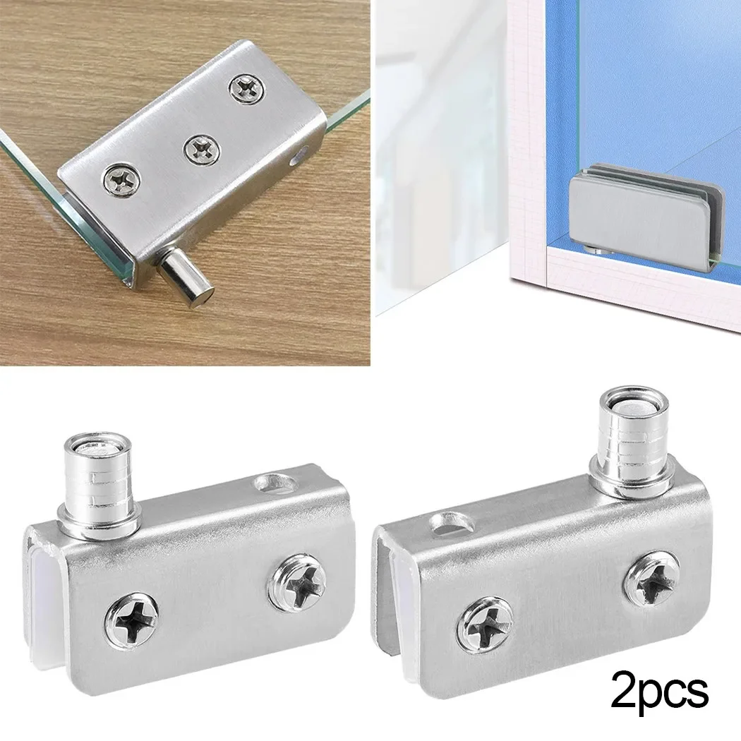 Glass Door Cupboard Hinge Adjustable Clamp Pivot Clip For 5-8mm Glass Glass Cabinet Door With Upper Lower Clamp Shaft