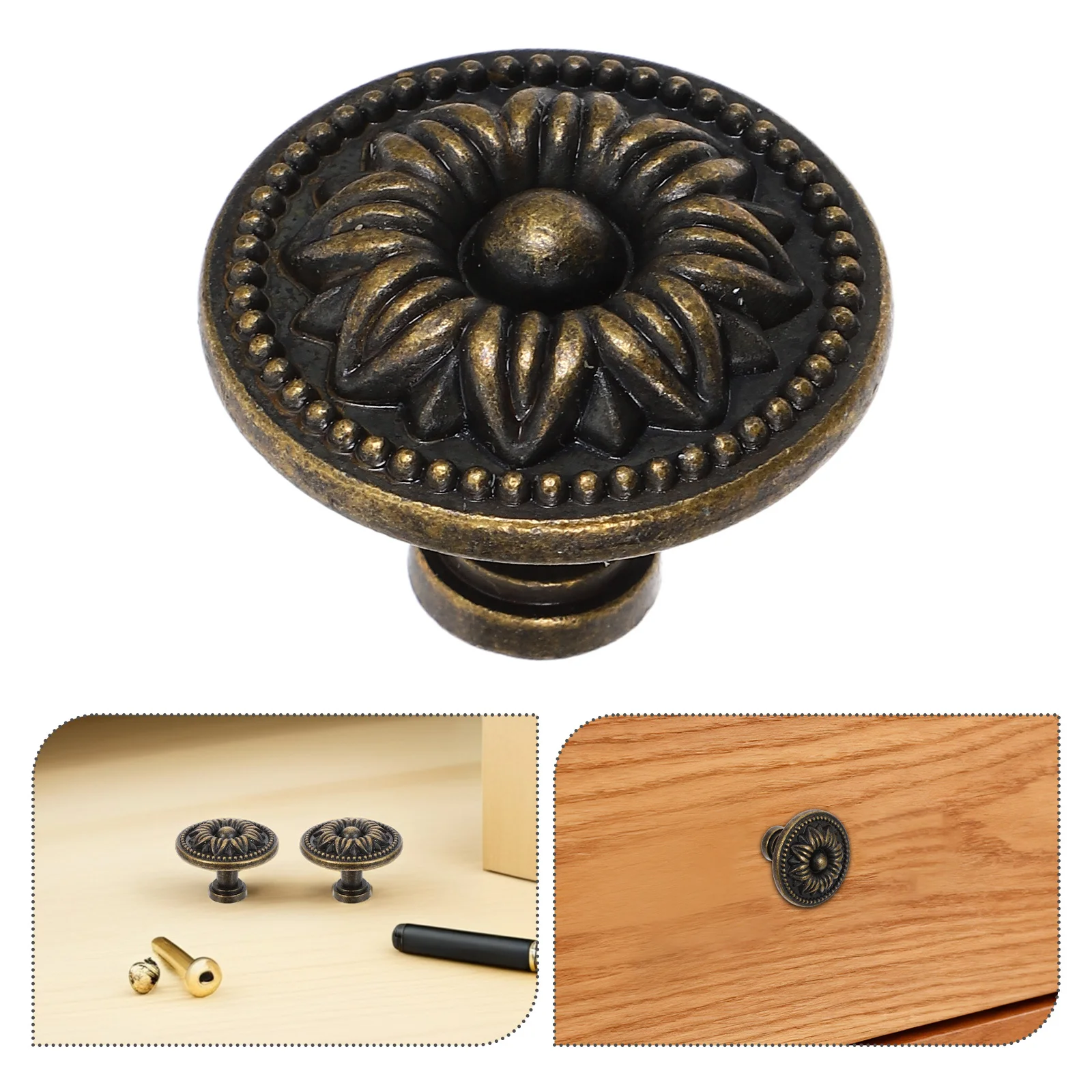 

8Pcs Round Drawer Knobs Zinc Alloy Cabinet Hardware 1.38inch Single Hole Pulls for Kitchen Cupboards Dressers Vanities