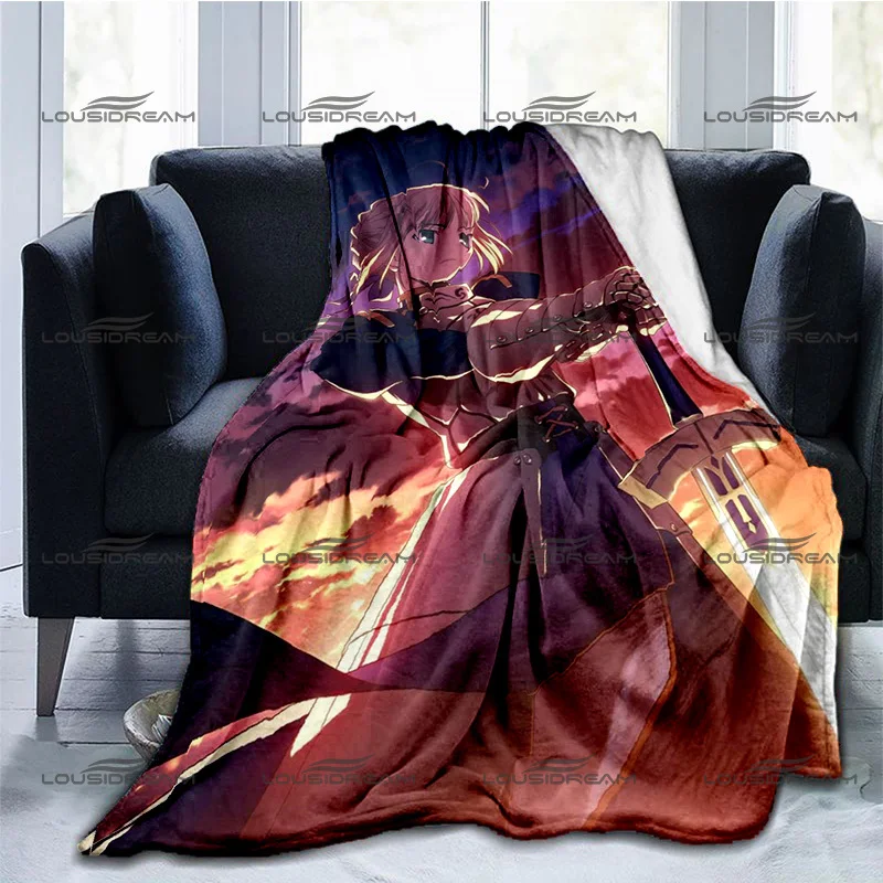 Animato Fate sciabola dea coperta morbida flanella coperta aria condizionata trapunta portatile casa viaggio ufficio coperta