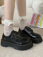 British Style Women Shoes Autumn Clogs Platform Black Flats All-Match Oxfords Female Footwear Preppy Fall Creepers New Leather W