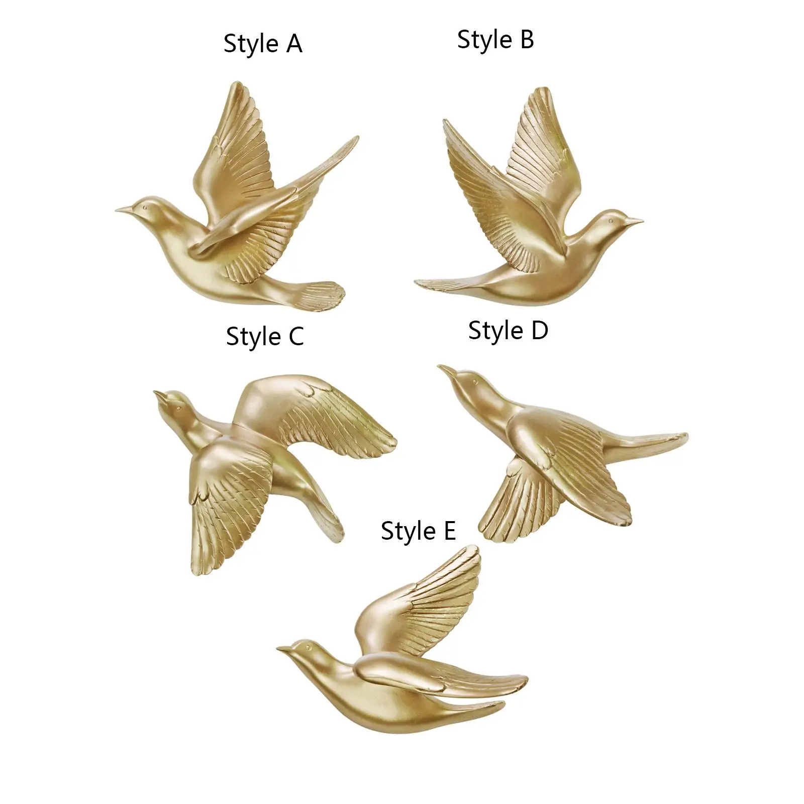 Hanging Swallows Sparrow Wall Sculpture Decorative Ornaments