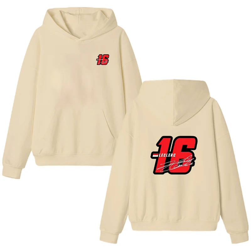 Harajuku fashion size 16 Charles Leclerc printed Hoodie Men women Autumn and winter Fleece pullover streetwear Sweatshirt Unisex