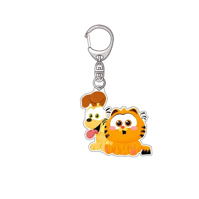 8pcs/set hot New Cute Cartoon Garfields Surrounding Acrylic Keychain Cute Cartoon Gift Small Gift Decoration Emoji Pack view 6