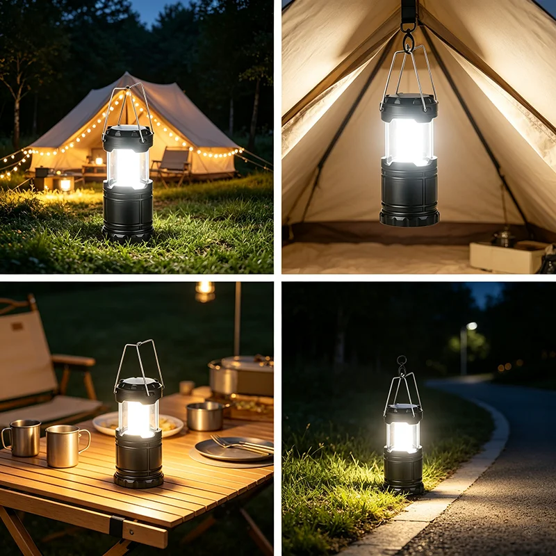 1/2/4Pcs LED Camping Lantern with Foldable Design Battery Operated Portable Flashlights for Camping Outdoor Activities Home Use