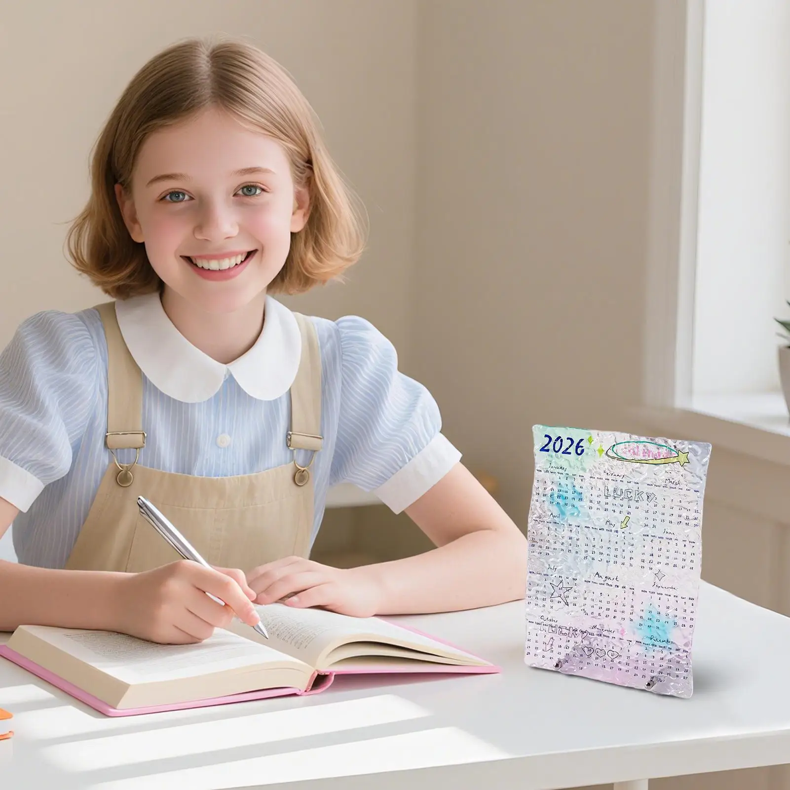 

Desktop Calendar 2026 Acrylic Clear Art Planner 12 Monthly Calendar Home School Dorm Room Study Planning Scheduling Decoration