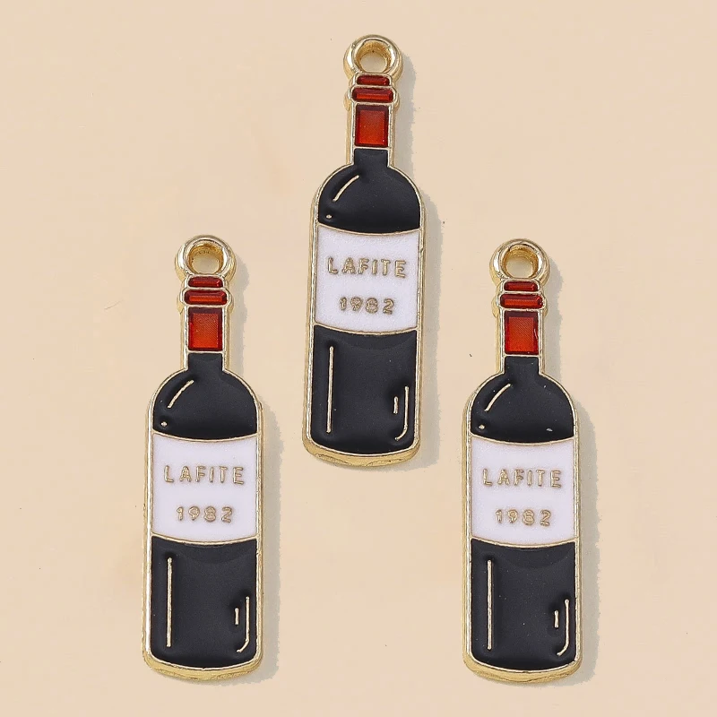 Leslie 10 Stück/Set Emaille Bier-Wein-Glas Kaffee-Anhänger für Halsketten, Ohrringe, Niedliche Charms, Schmuckherstellungszubehör – Detail 12