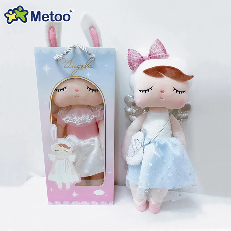 Metoo Doll Kids Toys Kawaii Angel Angela Stuffed Rabbit Plush Sleeping Toys For Girls Newborn Baby Christmas Birthday Gift