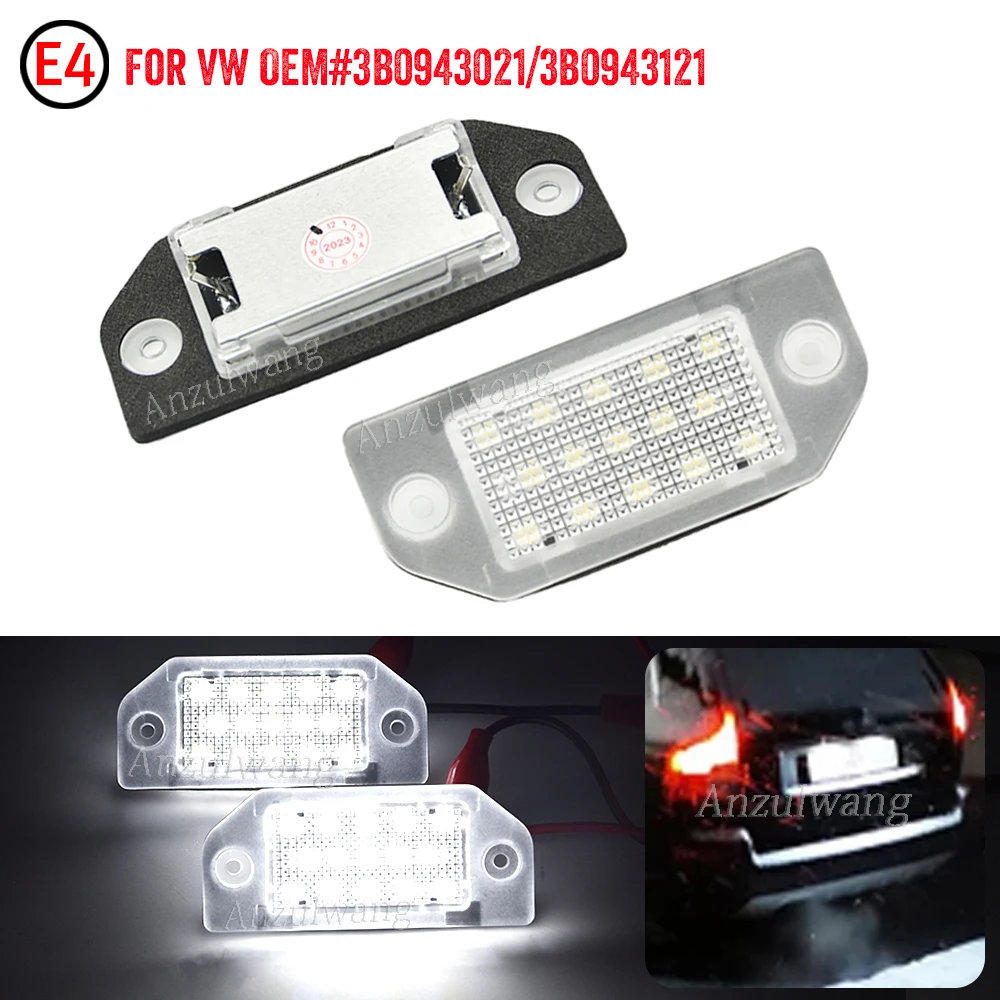 

For VW Passat B5 1996 1997 1998 1999 2000 2001 Car LED Rear Licence Plate Light Bulb Left Right OEM 3B0943021 2PCS