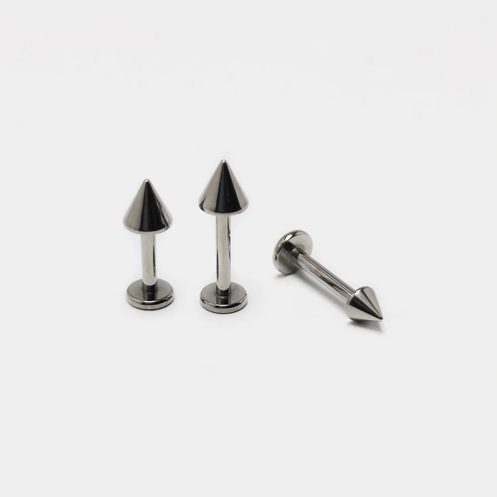 G23 Titanium Spike Labret Stud Nose Lip Helix Bar Stud Taper Tongue Piercing Ear Tragus Cartilage Earring Body Jewelry 16G