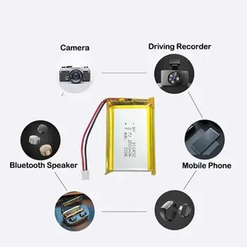 103450 3.7V 2000mAh 聚合物鋰離子充電電池,JST PH 2.0mm 2針插頭,適用於相機、GPS導航儀、MP5、藍牙耳機 8 最佳銷售 聚合物電池 - №7