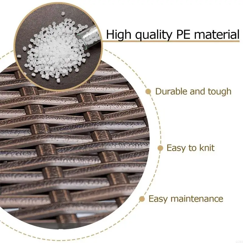 Q5WD 220ft DIY Furniture Rattan Material Gradiant Brown for Handmade Basket Tray Box