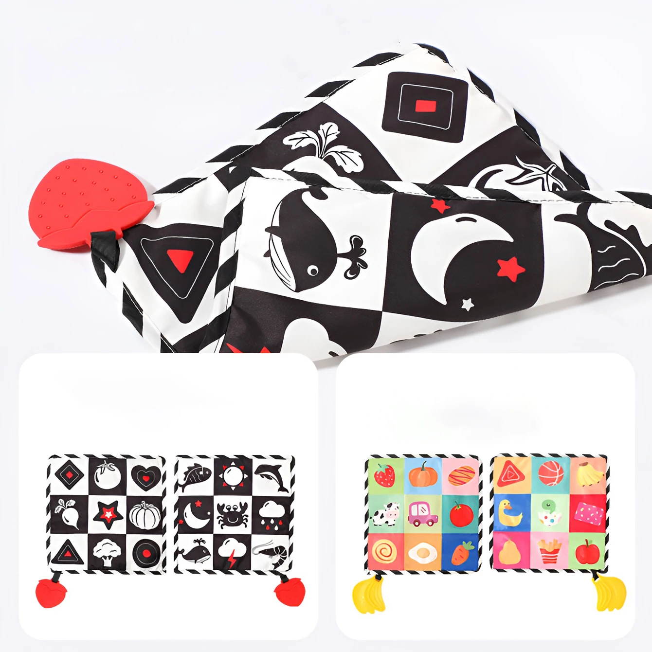 Baby Handtuch Sound Papier Sound Stoff Buch mit Beißring Träne nicht gebrochen frühe Bildung Puzzle Praxis Farbe Erkenntnis Stoff